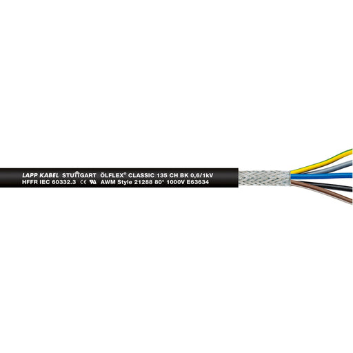 Lapp Kabel&Leitung - Energiekabel >= 1 kV, für ortsveränderlichen Einsatz ÖLFLEX CLASSIC 135 CH BK 1123485 0,6/1 kV 4G4