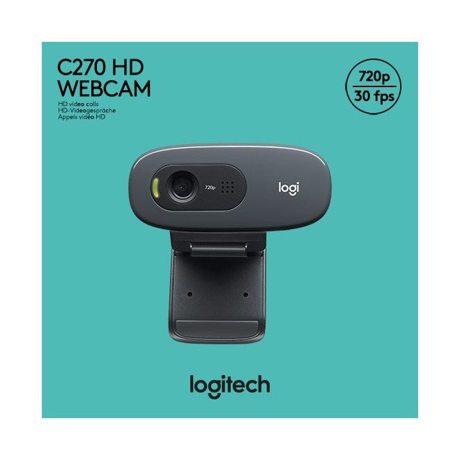 Logitech - Zubehör/Ersatzteile für Unterhaltungselektronik Webcam USB 3MP C270 HD, sw, Retail