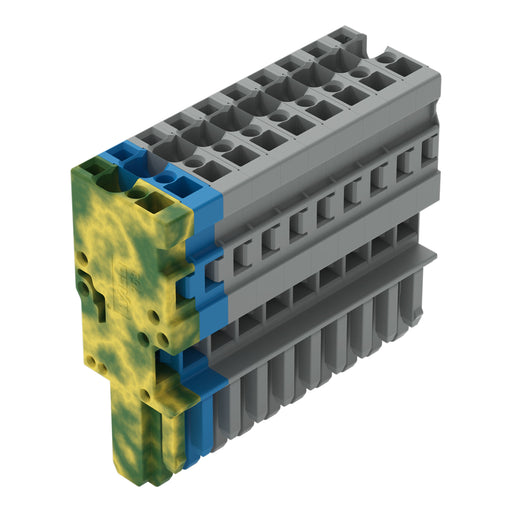 WAGO - Ein- und mehrpolige Klemmenleiste 1-Leiter-Federleiste 769-110/000-039 4mm²,gr/bl/gn-ge − 25 Stück