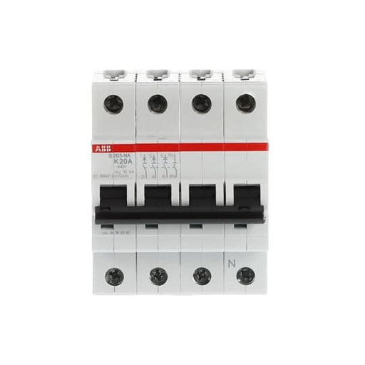 ABB Stotz S&J - Leitungsschutzschalter Sicherungsautomat S203-K20NA K,6kA,20A,3P+NA