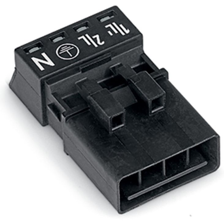 WAGO - Steckverbinder für steckbare Gebäudeinstallation Stecker 4-polig 890-214 Kod. A,schwarz − 50 Stück