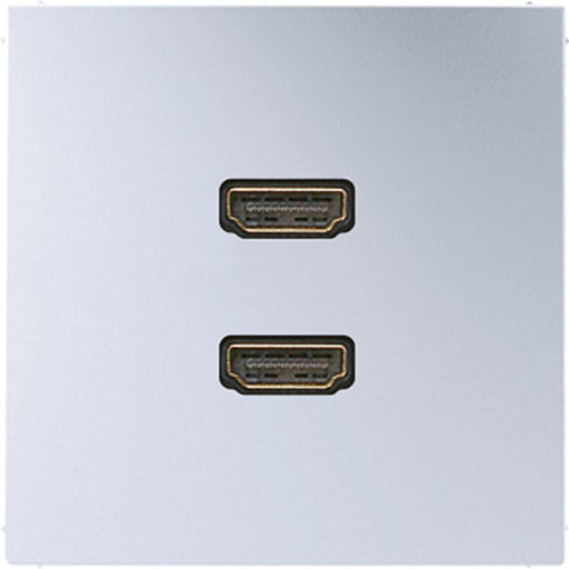 Jung - Multifunktions-Anschlussdose Multimedia-Anschluss alu MA AL 1133 2 x HDMI m.Tragring