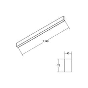 Brumberg Leuchten - Decken-/Wandleuchte LED-Anbauprofil BIRO40 77123084 4000K, 1144mm