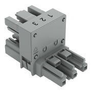 WAGO - Kompaktverteiler für steckbare Gebäudeinstallation h-Verteiler,3-polig,Kod. B 770-1764 grau − 50 Stück