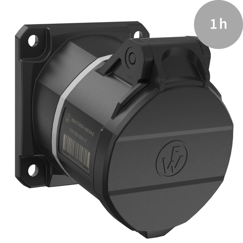Walther Werke - CEE-Anbausteckdose (IEC 60309) CEE NEO Anbaudose schräg FW511501CC 16A 5P 1h IP54