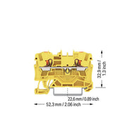 WAGO - Durchgangs-Reihenklemme 2L-Durchgangsklemme 2204-1206 4 qmm, ge − 50 Stück