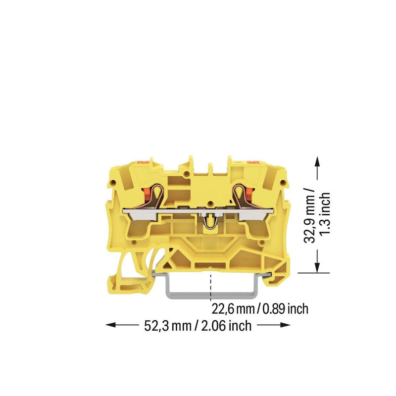 WAGO - Durchgangs-Reihenklemme 2L-Durchgangsklemme 2204-1206 4 qmm, ge − 50 Stück