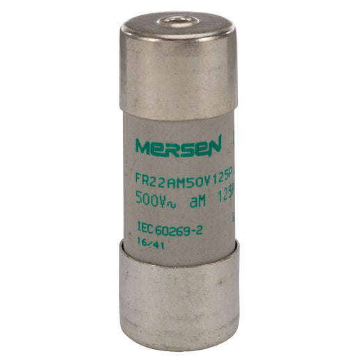 Mersen - Zylindrische Sicherung Sicherungseinsatz zylindr. FR22AM40V125P aM 22x58 125A − 10 Stück