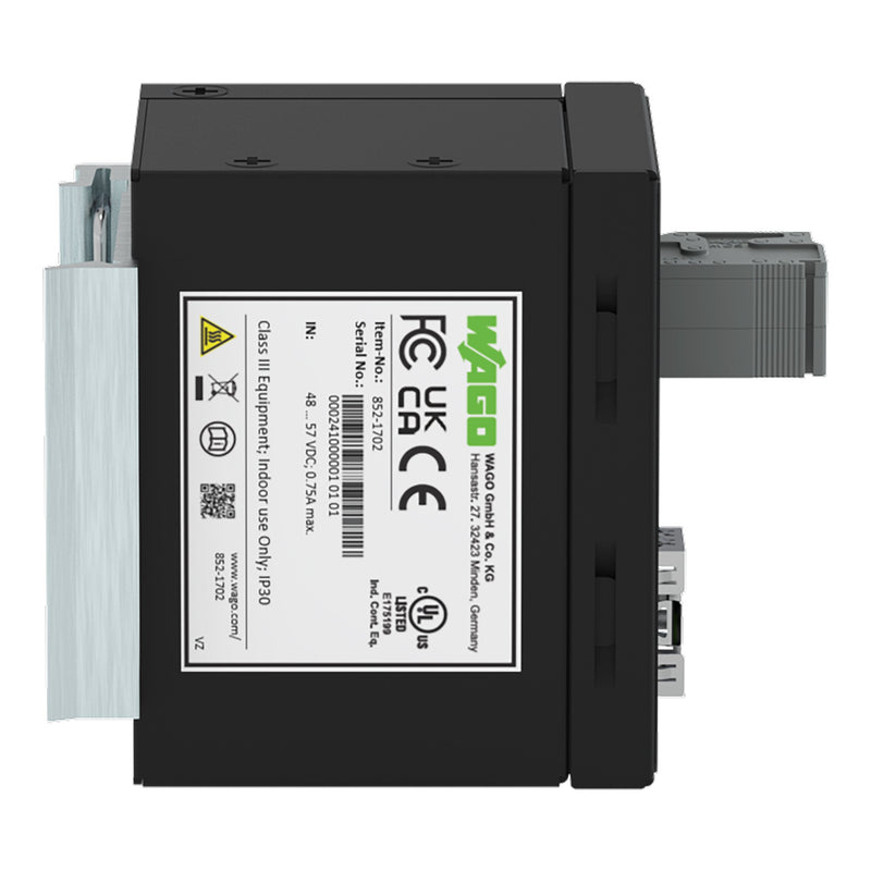 WAGO - Media Konverter Industrial Media Converter 852-1702 Kupfer zu SFP-Port − 1 Stück