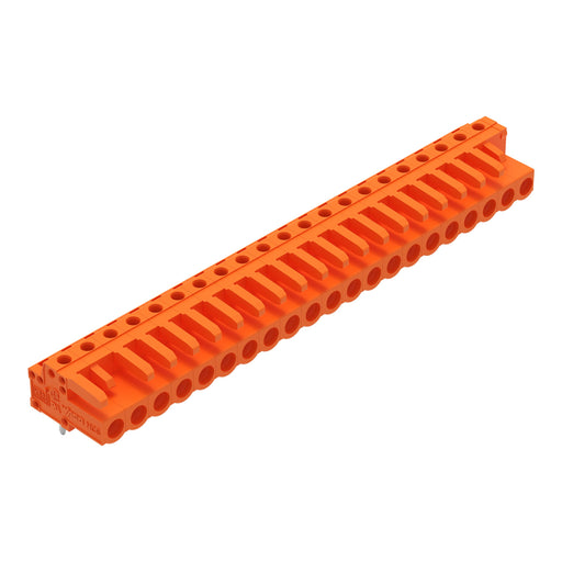 WAGO - Leiterplattensteckverbinder THT-Federleiste abgewink. 232-281 Maß 5,08mm,orange − 10 Stück