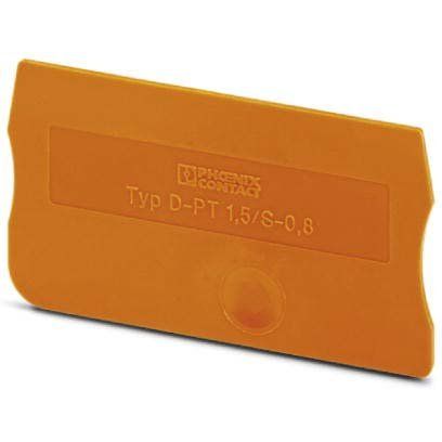 Phoenix Contact - Abschluss- und Zwischenplatte für Reihenklemme Abschlussdeckel D-PT 1,5/S-0,8 OG 45x0,8mm, orange − 50 Stück