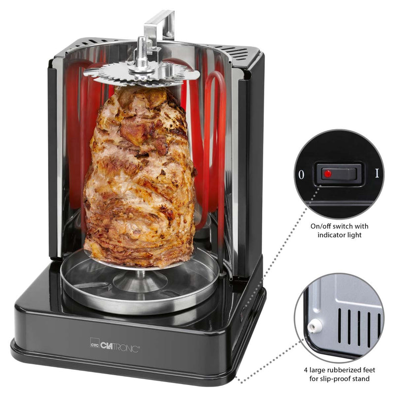 CLATRONIC - Grillgerät Döner-Vertikalmultigrill CTC DVG 3686 sw − 2 Stück