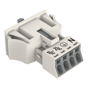 WAGO - Geräteanschluss für steckbare Gebäudeinstallation Snap-In-Stecker 890-734 4-polig,Kod. A,weiß − 50 Stück