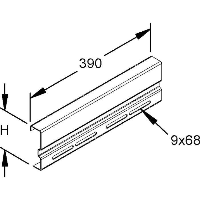 Rico - Verbinder für Kabeltragsystem Stoßverbinder 163C9-A 390mm lang  − 1 Stück
