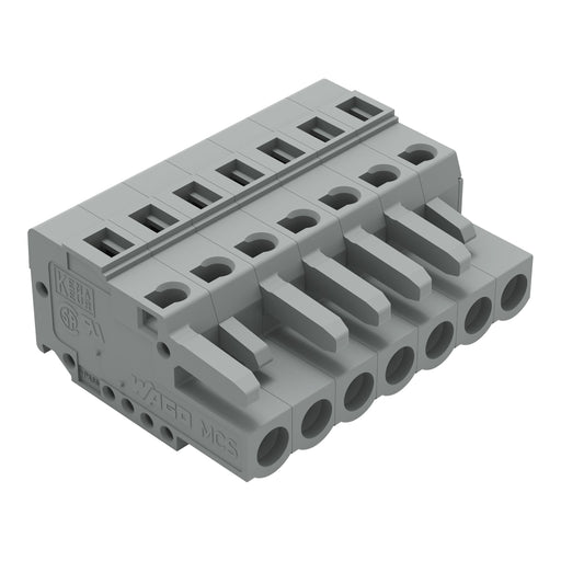 WAGO - Kabelsteckverbinder für Leiterplattensteckverbinder 1-Leiter-Federleiste 231-107/102-000 CAGECLAMP,2,5 mm²,gr − 50 Stück