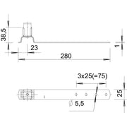 OBO Bettermann - Dachleitungshalter für Blitzschutz Dachleitungshalter 157 F-VA 280 − 20 Stück