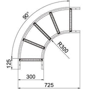 OBO Bettermann - Bogen für Kabelleiter Bogen LB 90 630 R3 A4 90 Grad