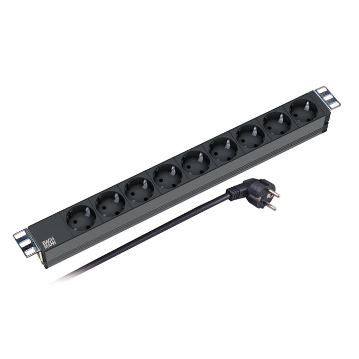 EFB-Elektronik - Mehrfachsteckdose Steckdosenleiste 19Zoll 691685 1HE, 9f., RAL7035  − 1 Stück
