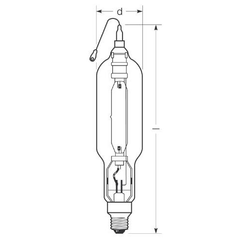 Radium Lampenwerk - Halogen-Metalldampflampe ohne Reflektor Halogen-Metalldampflampe HRI-TS2000W/D/400E40