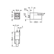 WAGO - Leiterplattensteckverbinder Stecker für Leiterplatten 890-852 2-polig,grau − 100 Stück