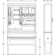 uesa - Zähler-Komplettschrank Wandlermessung WM-ZP-250A WEMAG 1100x1115x320mm