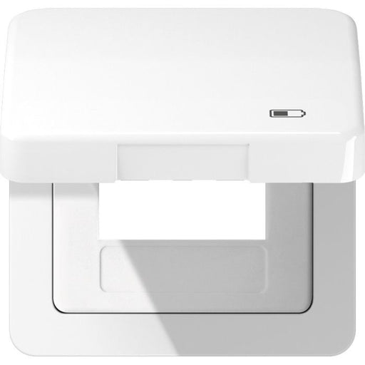 Jung - Abdeckrahmen Klappdeckel CD 590 KL USB WW Symbol USB-Ladegerät