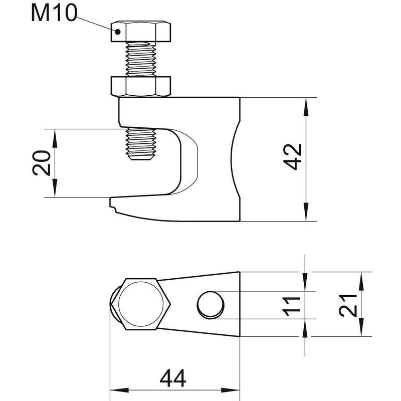 OBO Bettermann - Befestigungsklammer Flanschklemme FL2-G M10 TG m.Gewinde