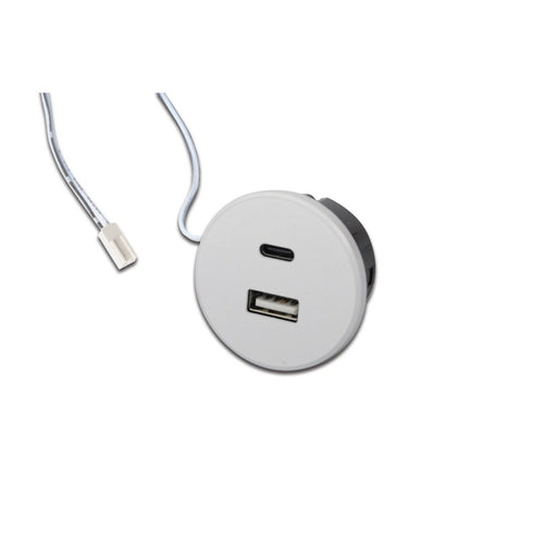 Hera - USB-Spannungsversorgung USB-A + USB-C Steckdose 21700101101 weiß