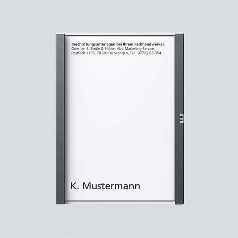 Siedle&Söhne - Zubehör/Ersatzteile für Türkommunikation Namensschild dgr-Glim 200029951-00 f. TM612-1/BTM650-01 − 1 Stück