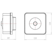 Kaiser - Dose, Gehäuse für Montage in der Wand/Decke BB-Einbaugehäuse 1295-22 128x128x86mm