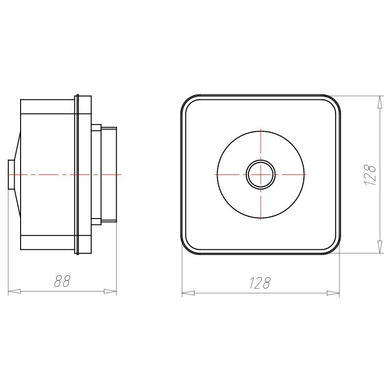 Kaiser - Dose, Gehäuse für Montage in der Wand/Decke BB-Einbaugehäuse 1295-22 128x128x86mm