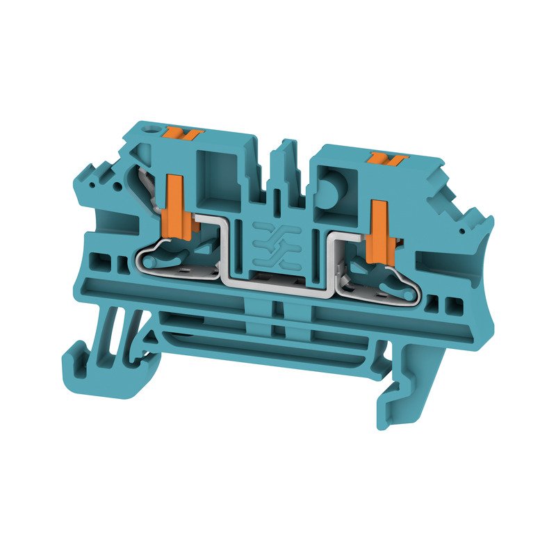 Weidmüller - Durchgangs-Reihenklemme Klemme AL2C 2.5 BL PUSH IN, 2.5 mm² − 100 Stück