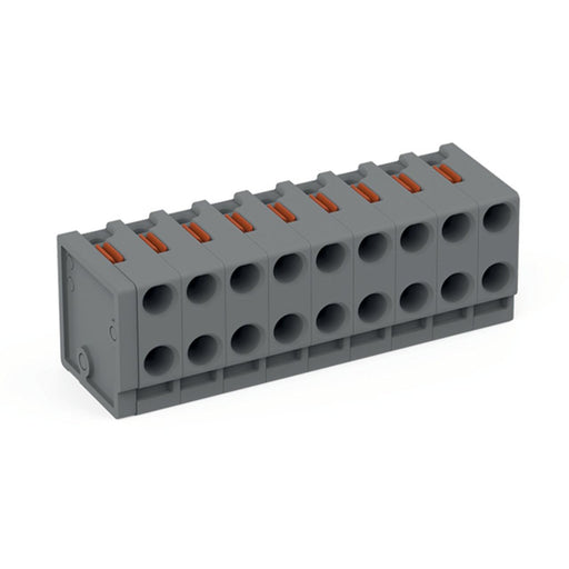 WAGO - Leiterplattenklemme 2-Leiter-Federleiste 252-309 PUSH WIRE,grau − 50 Stück
