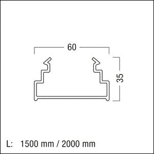Zumtobel - Mechanisches Zubehör/Ersatzteile für Leuchten Abdeckstreifen weiß TECTONTAK-GP1997PPWH