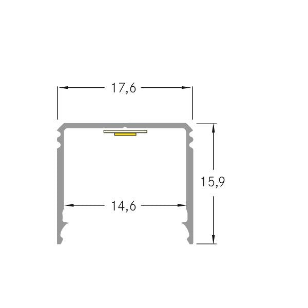 Brumberg Leuchten - Mechanisches Zubehör/Ersatzteile für Leuchten Anbauprofil hoch 53381261 1000x17,6x15,9mm