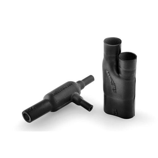 HellermannTyton - Aufteilkappe Warmschrumpfteil 1216-1-G PO-X BK T-Stück schwarz − 100 Stück