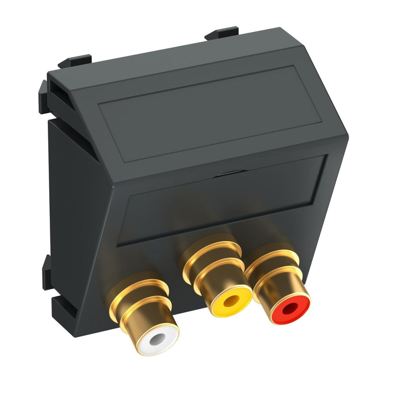 OBO Bettermann - Einsatz/Abdeckung für Kommunikationstechnik Multimediaträger MTS-12R L SWGR1 45x45mm sw-gr