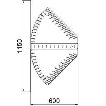 OBO Bettermann - Bogen für Kabelrinne Bogen, winkelverstellbar RB W 660 A2 60x600 rostfrei
