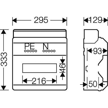 Hensel - Installationskleinverteiler KV 90-Automatengehäuse KV 9112 M 12TE IP65 metr.Vorpr − 1 Stück
