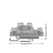 WAGO - Durchgangs-Reihenklemme Doppelstockklemme 279-501 L/L,grau − 50 Stück