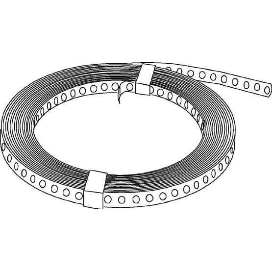 HKL - Montageband 10m Rolle 1518/19 (VE10m) gelocht PVC isol. sw