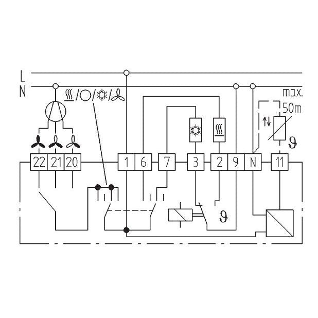 Eberle Controls - Raumthermostat/Uhrenthermostat Klimaregler KLR-E 52722 15-30C, AC230V