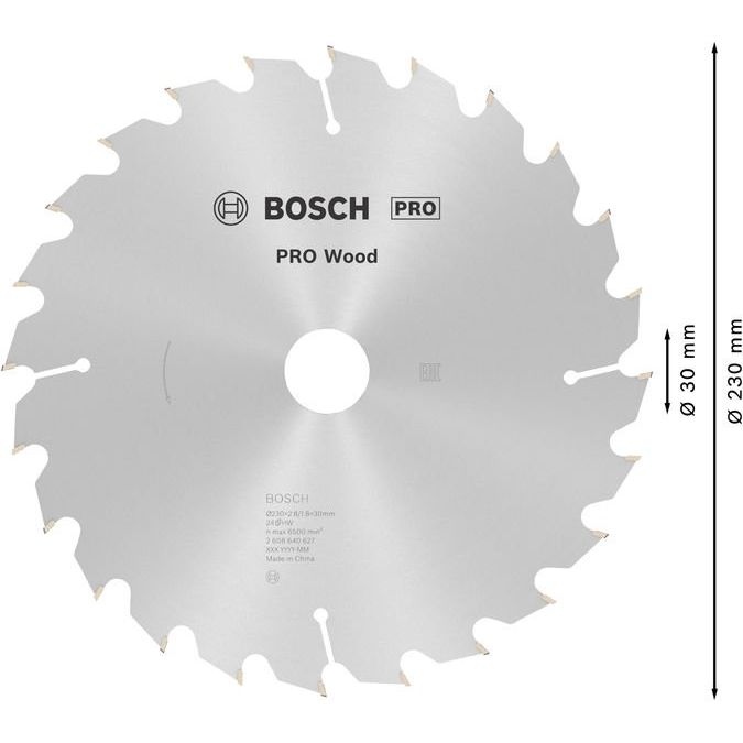 Bosch - Kreissägeblatt PRO Wood Kreissägeblatt, 2608640627 230 x 2,8 x 30 mm