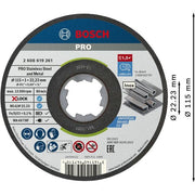 Bosch - Trenn-/Schleifscheibe PRO Stainless Steel and 2608619261 Metal X-Lock − 25 Stück