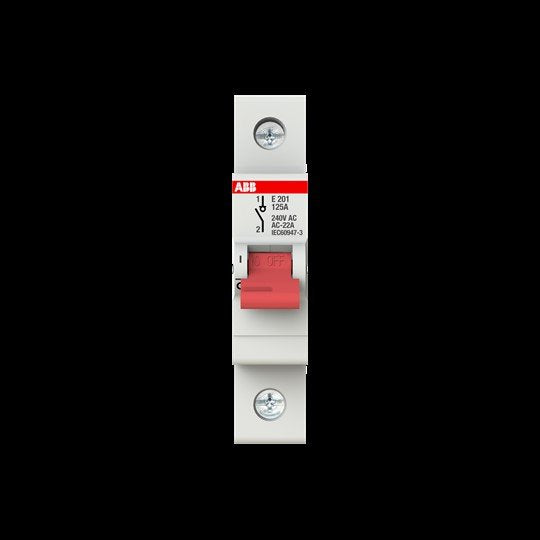 ABB Stotz S&J - Schalter für Reiheneinbau Trennschalter E201/125R 1P, 125A, SG rot
