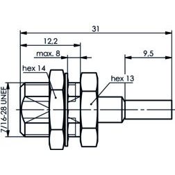 Telegärtner - Koax-Steckverbinder FME-Einbaustecker 100025647 f., RG 316/U 50 Ohm − 5 Stück