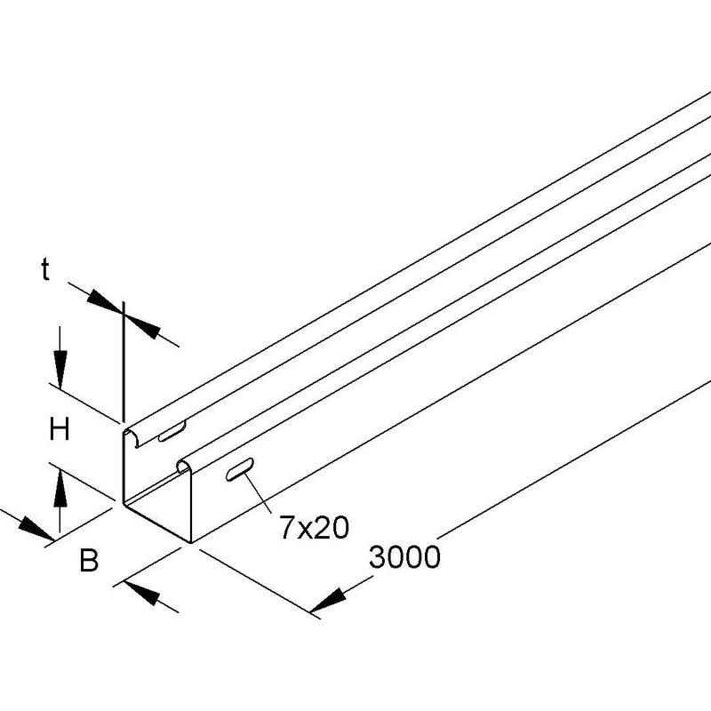 Niedax - Kabelrinne RLU 50.050 m.Verbinder − 3 Meter