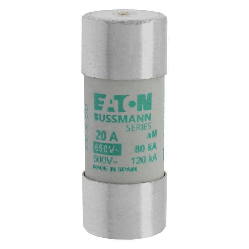 Eaton - Zylindrische Sicherung Sicherungseinsatz Nieders. CYL AM 22,#C22M20S 20A AC 690V 80kA − 10 Stück