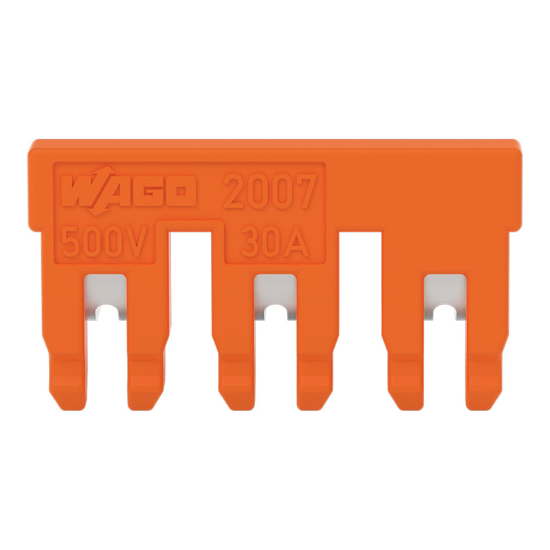 WAGO - Querverbinder/Brücker für Reihenklemme Kurzschlussbrücker 2007-8443 isoliert 3-f. orange − 10 Stück