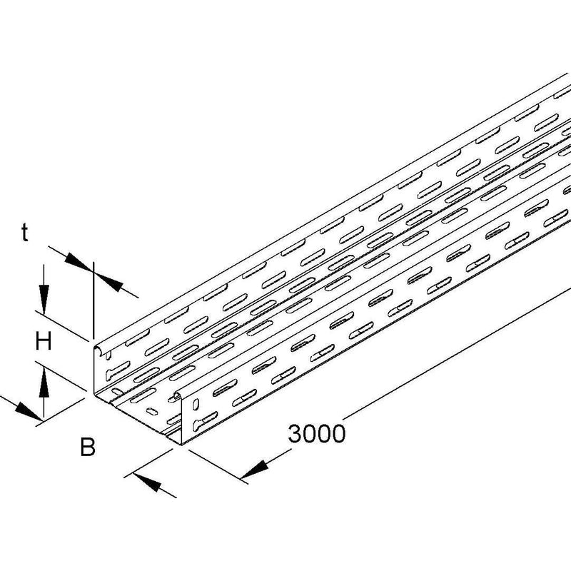 Niedax - Kabelrinne RLC 60.120 m.Verbinder − 3 Meter
